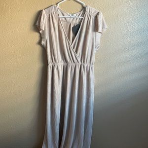 ATHENA GOLD PLEATED MAXI DRESS - M NWT